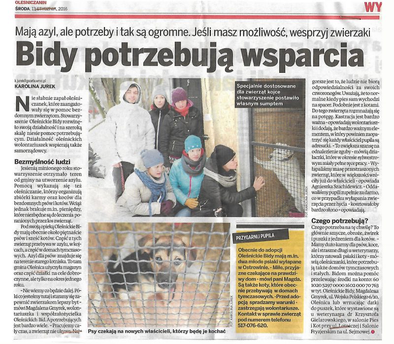 Bidy potrzebują wsparcia